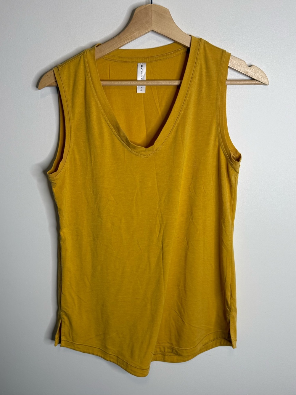 Athleta V-Neck Tank Top in Mustard Yellow